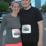 Laura talks Travis into running a half marathon the evening before