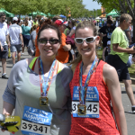 Julia and Laura after the half marathon