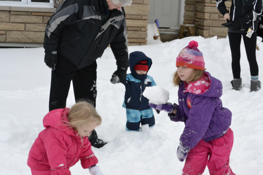 Snowball fight with the cousins
